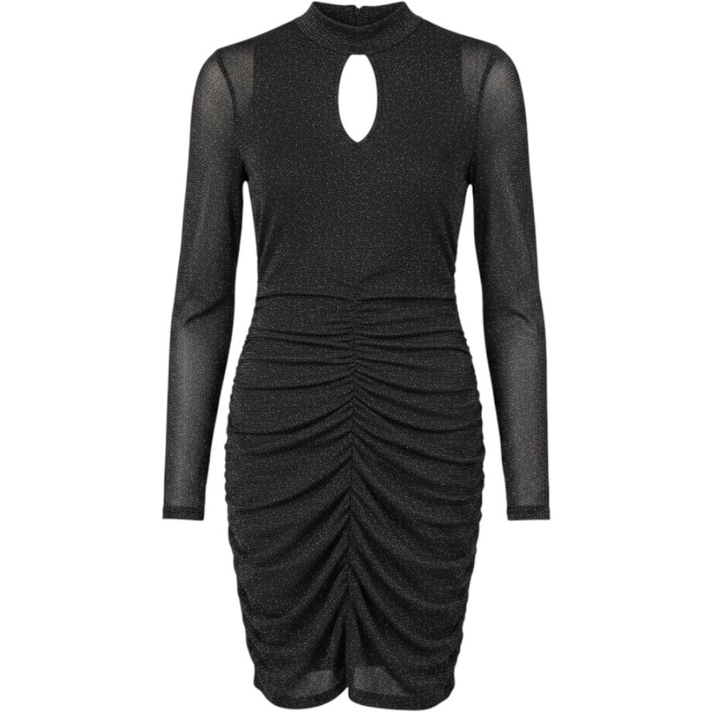 Forever 21+ Womens 0X Black Silver Metallic Keyhole Ruched Bodycon Mini Dress